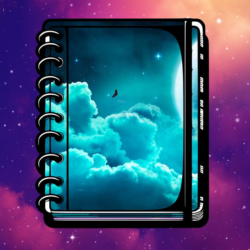 blank, realistic notebook