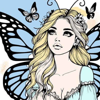 butterfly fairy realistic girl