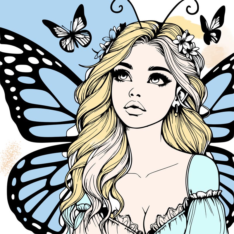 butterfly fairy realistic girl