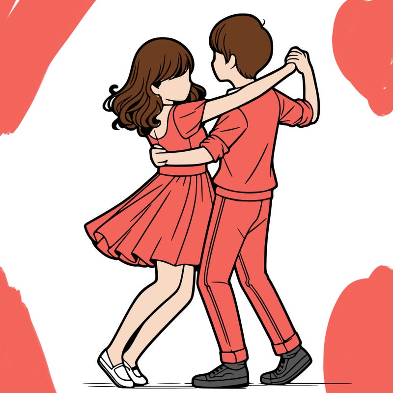 realistic girl dancing with a realistic boy