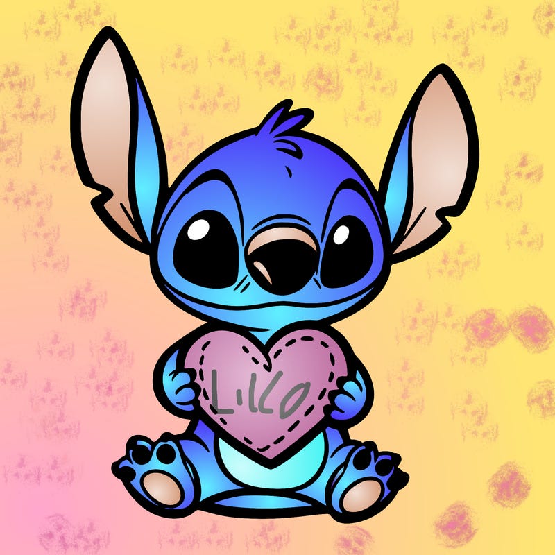 stich holding a heart