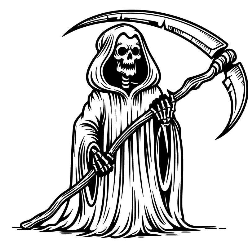 grim reaper with scythe