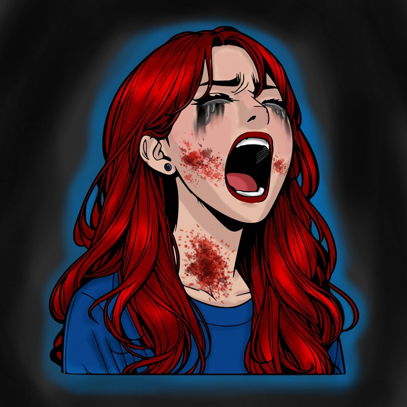 screaming realistic, girl