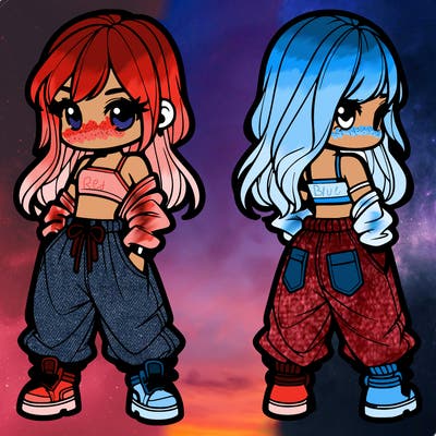 girl in crop top and baggy pants