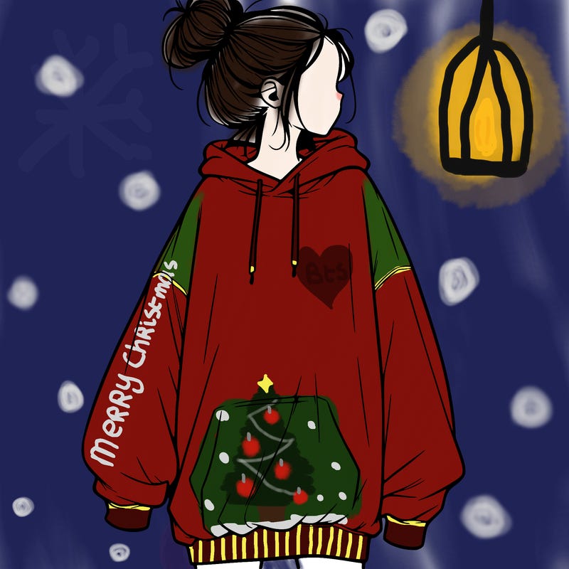 realistic girl with a oversized sweatshirt on and a bun