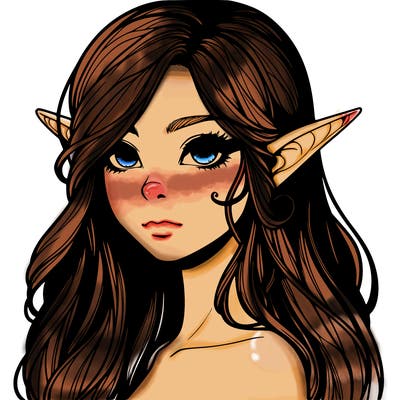 elf girl realistic dark fantasy