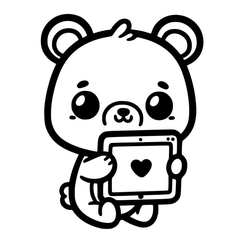 cutebear with i-pad