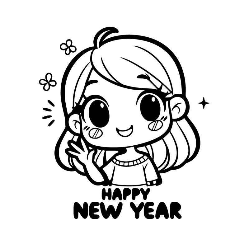 girl saying happy new year