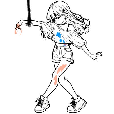 realistic girl danceing