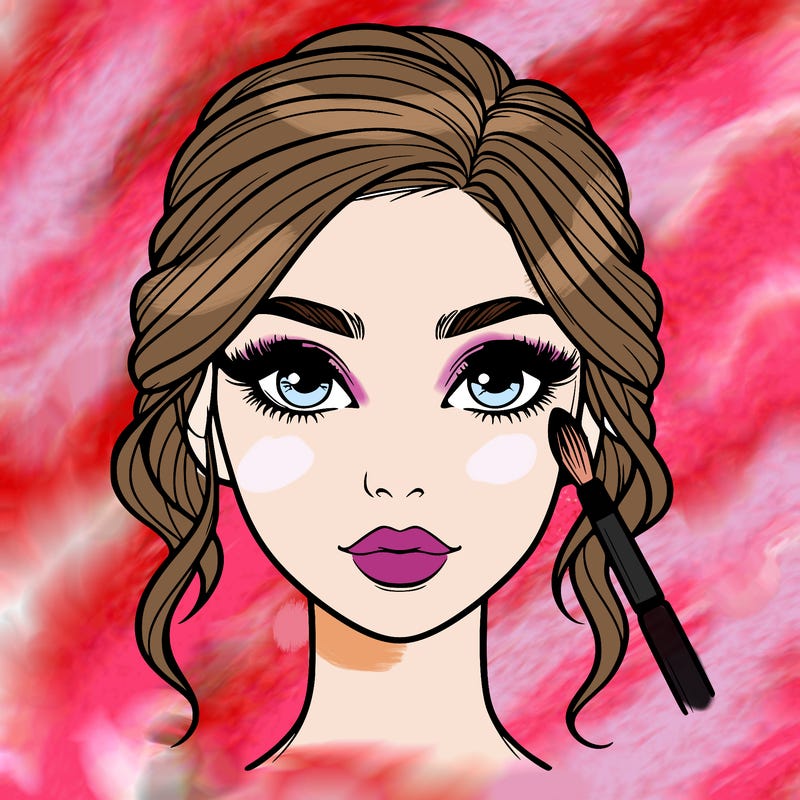 realistic person with makeup