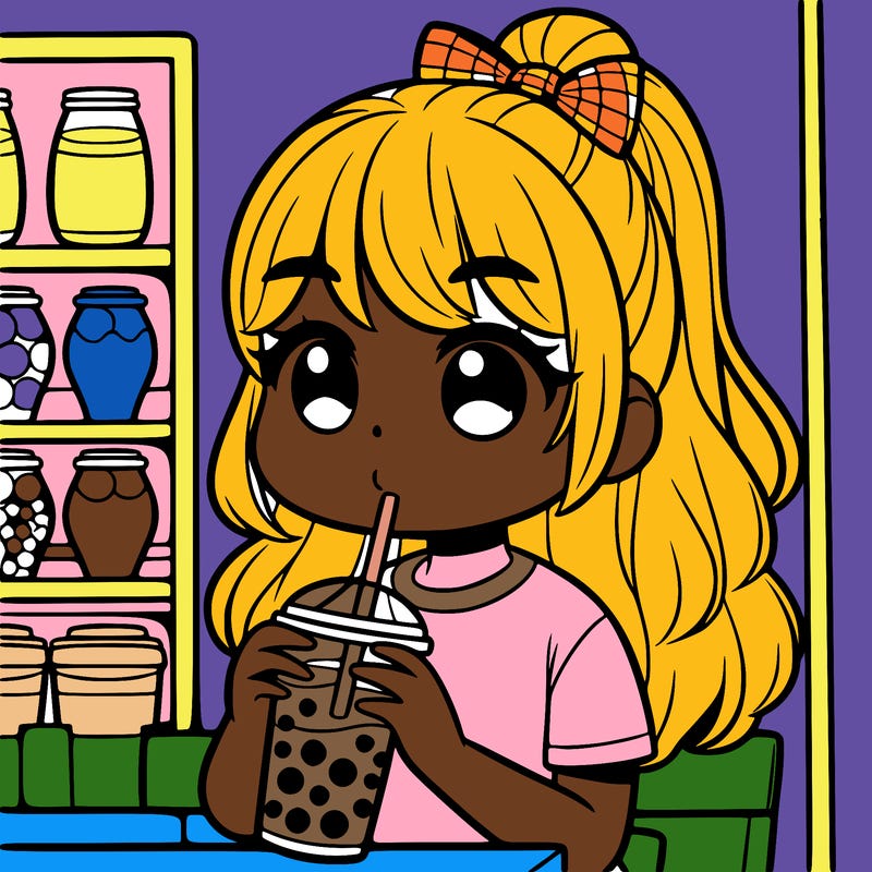 girl drinking boba