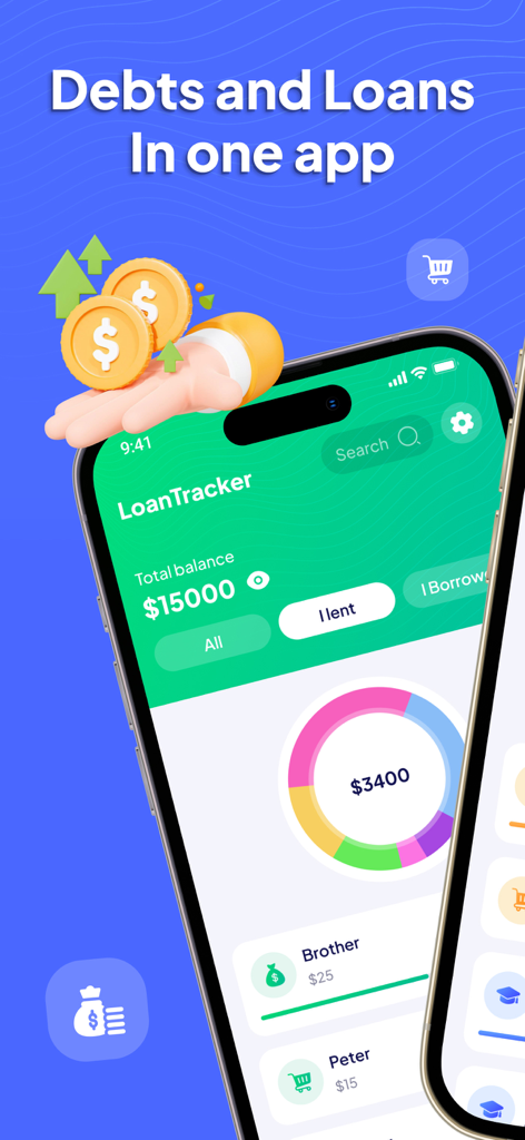 Loan Tracker: Smart Loan - Tableau de bord de l'application Loan Tracker montrant le solde total et les fonctionnalités de suivi des dettes