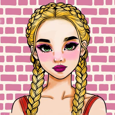 realistic girl with braids