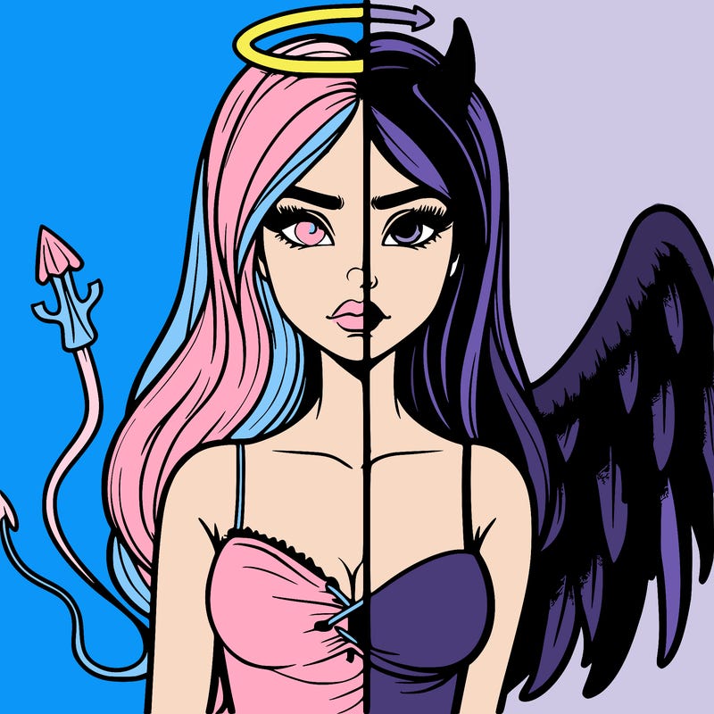 devil vs angel realistic girl