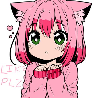 shy anime catgirl