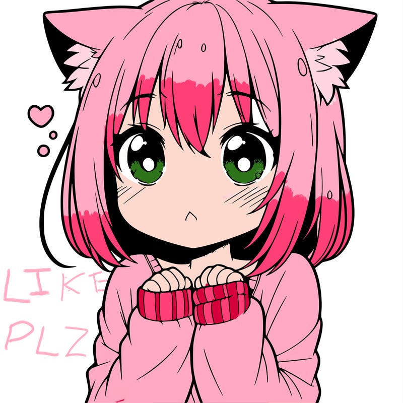 shy anime catgirl