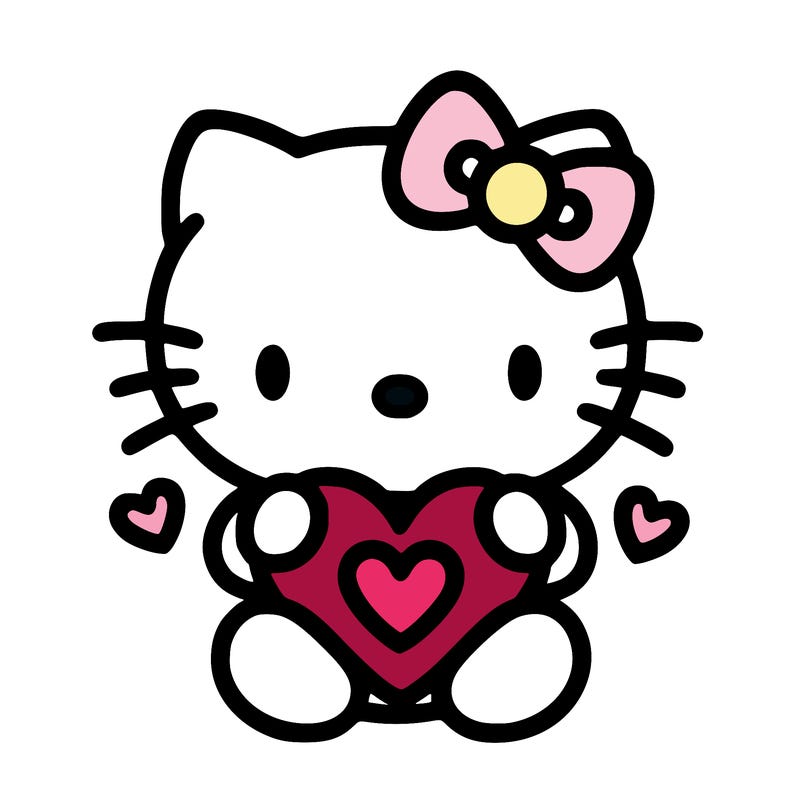 cute hello kitty with heart