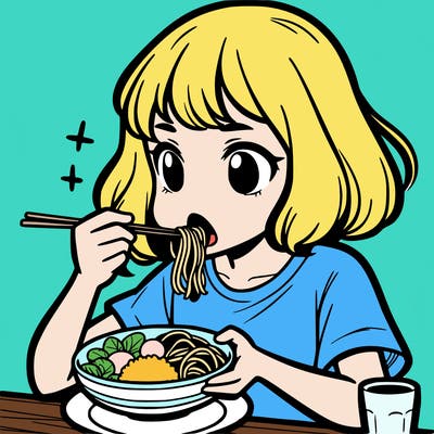 a girl eating food