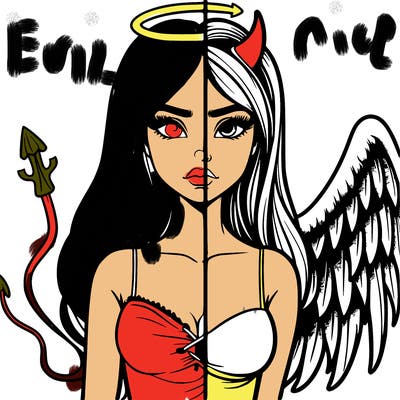 devil vs angel realistic girl