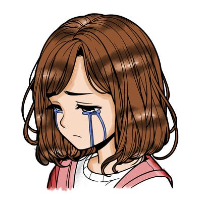 realistic girl crying