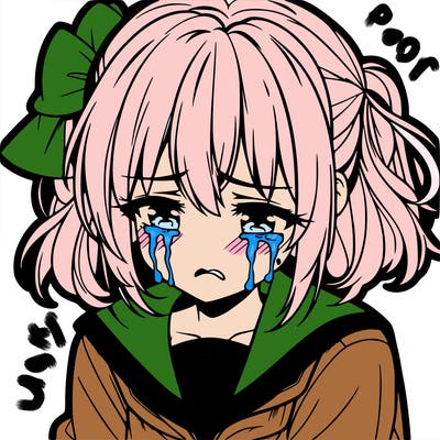 anime girl crying