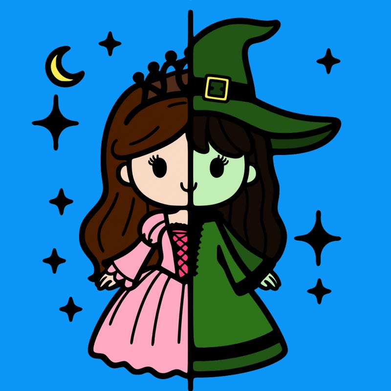 split princess and witch