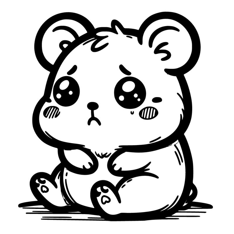 cute sad hamster