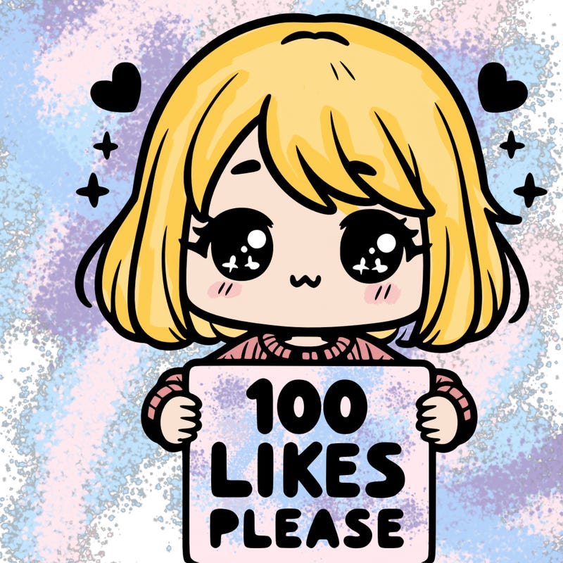 cute girl holding a sign saying 100 likes please