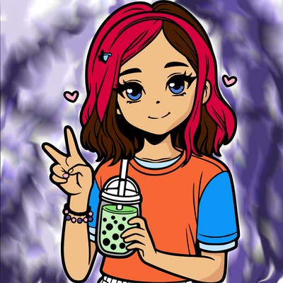 teenage girl with boba