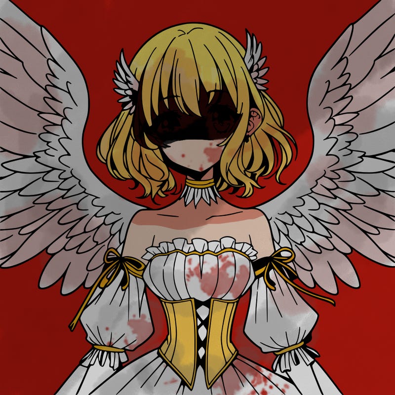 manga woman with large wings