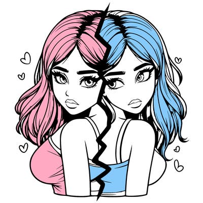 realistic girl split