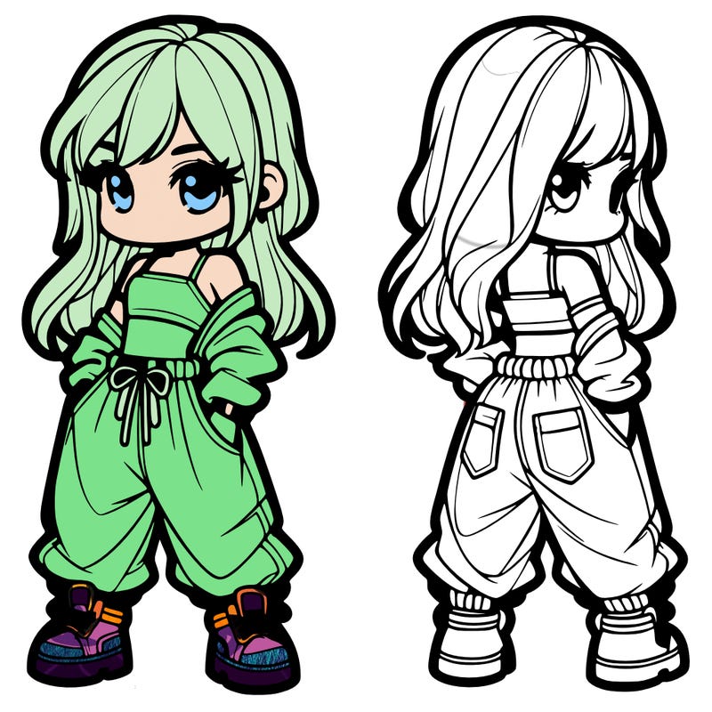 girl in crop top and baggy pants