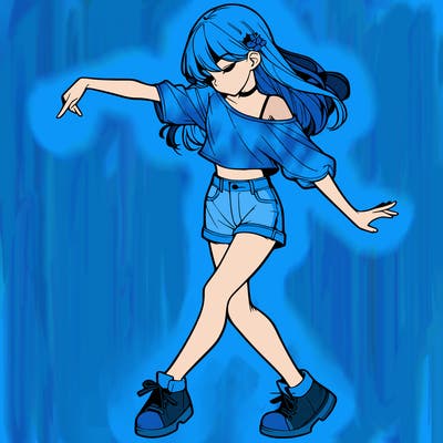 realistic girl danceing