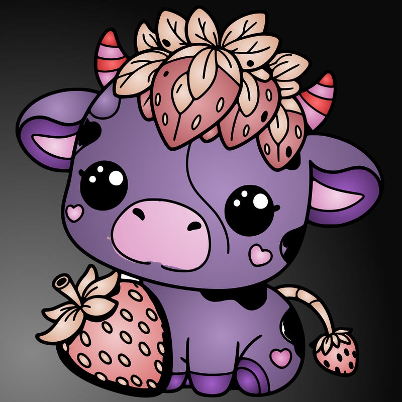 cute strawberry cow