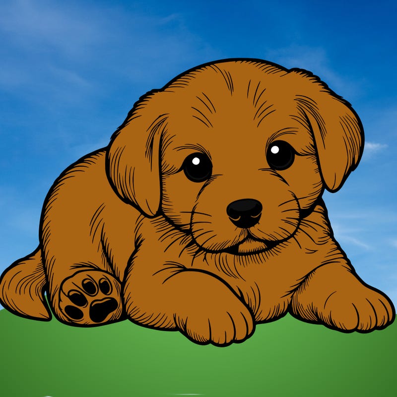 a cute realistic puppy