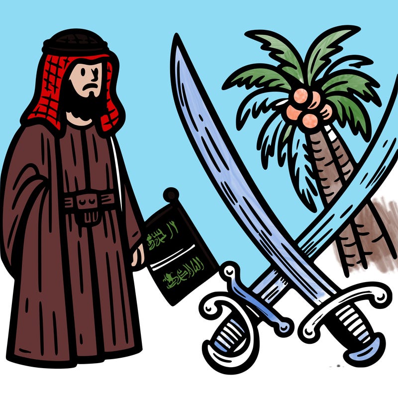 saudi arabia, two swords and a palm tree