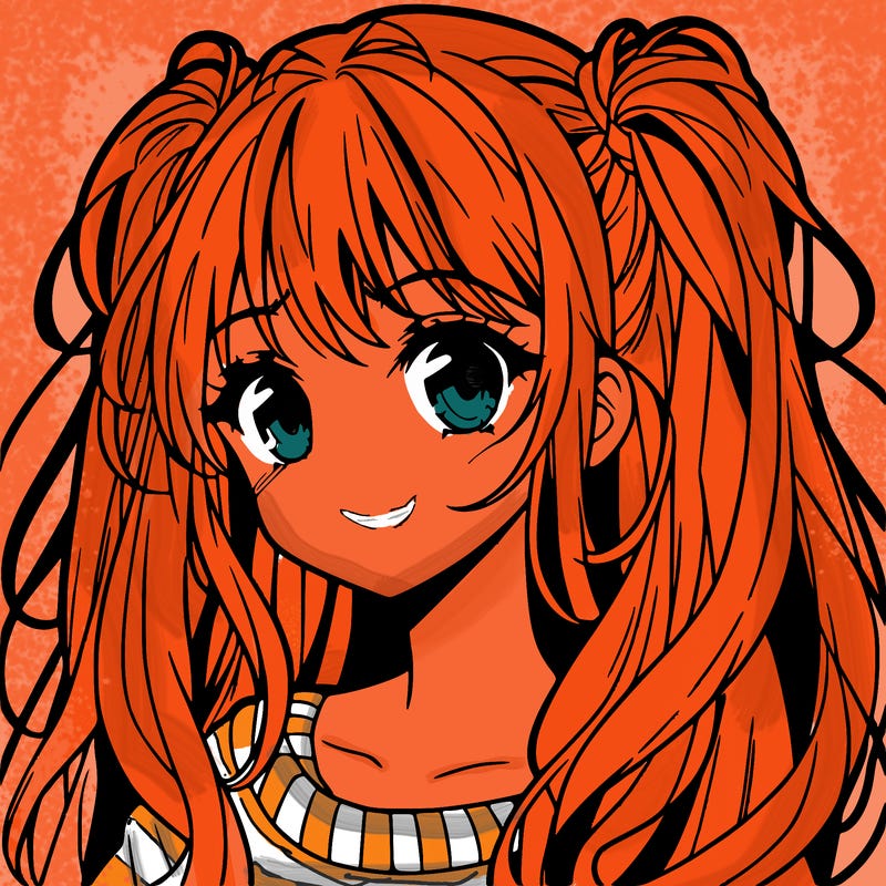 manga girl with long hair