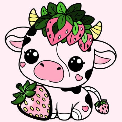 cute strawberry cow