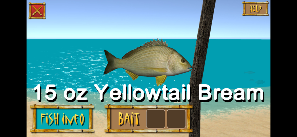 Stranded Without A Phone! - A yellowtail bream caught during fishing in the Stranded Without A Phone survival game