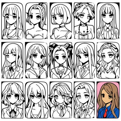 girls that look diffrent anime