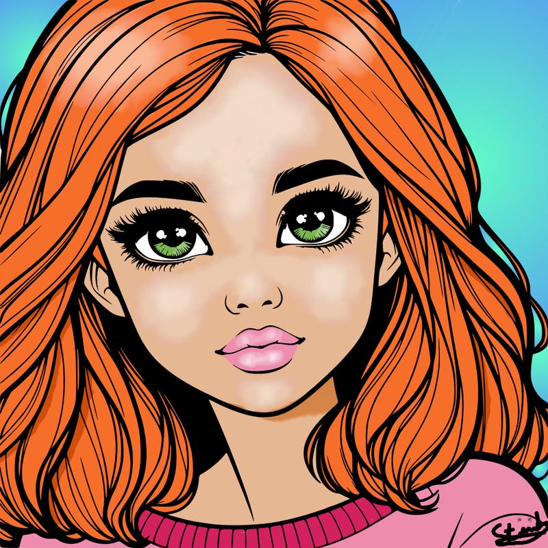 realistic girl whith cute eyes