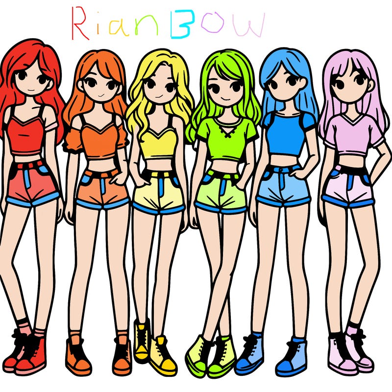 a group of girls wearing crop tops and shorts