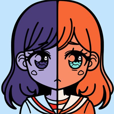 a split of a girl
