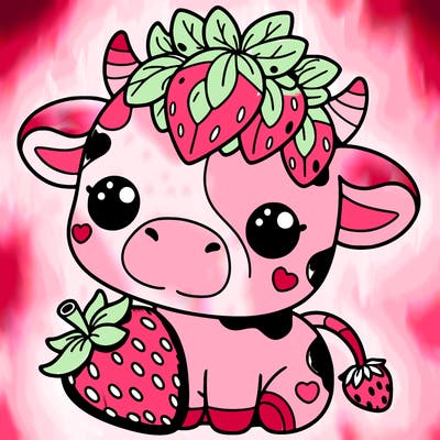 cute strawberry cow