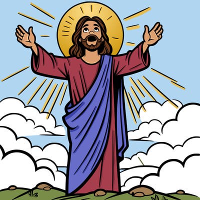 jesus rising up to the sky