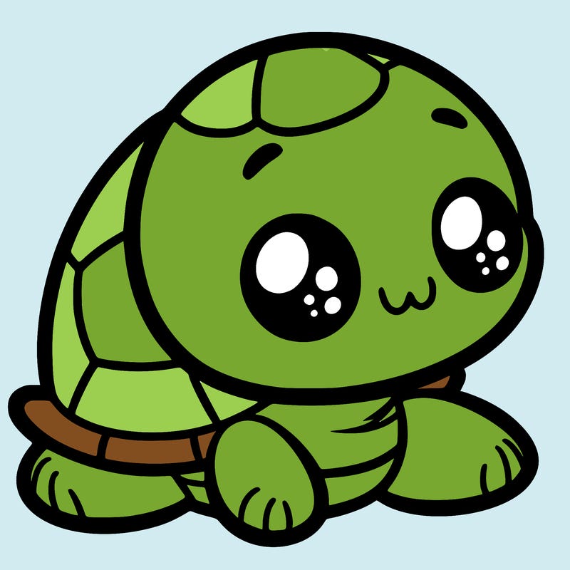 cute little animated turtle