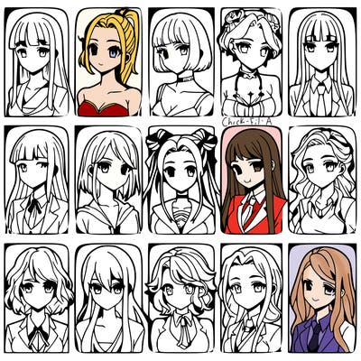 girls that look diffrent anime