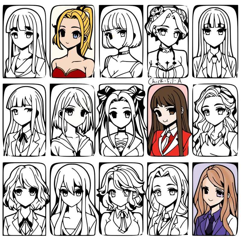 girls that look diffrent anime