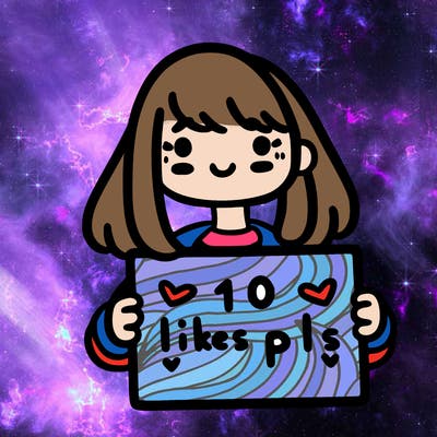 girl holding a sign that says 10 likes pls