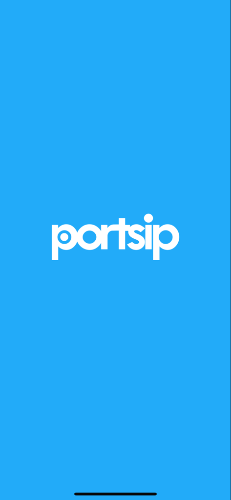 PortSIP UC - PortSIP UC app splash screen with the white company logo on a blue background